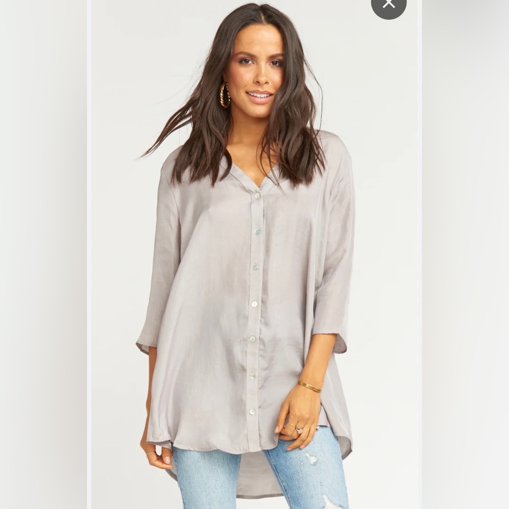 Show Me Your Mumu Silver Dollar Satin Top Size XS
